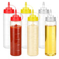 6 Pack 24 oz Condiment Squeeze Bottles, Wide Mouth & Leak Proof - size: 24 Ounces (Pack of 6)