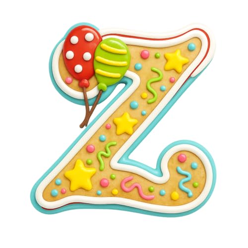 Mighty Gadget Fancy Cursive Letter A to Z Cookie Cutter - 4" Tall Alphabet Baking Mold (Random Color) (Z) - color: Z