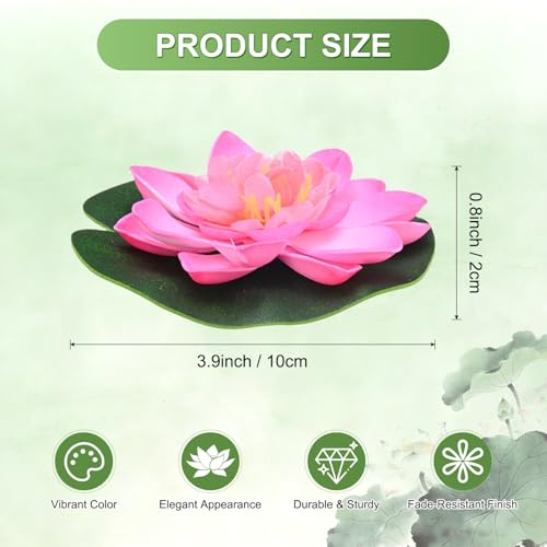 M METERXITY 1-Set Artificial Floating Lotus Flower 4 Inch, Light Pink - color: Light Pink, size: 3.9 Inch