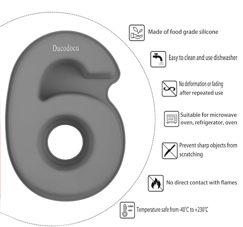 Ducodocu Silicone Number Cake Pan Large 3D Number Cake Mold Baking Forms Novel Cake Tins DIY Baking Mold for 6/60/9/90th Birthday Wedding Anniversary 10 inch Number of 6&0, 2 Pack - size: 6&0
