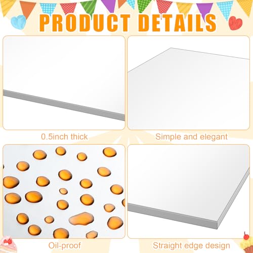 Affrolling 10 Pack Half Sheet Rectangle Cake Drum 1/2 Inch Thick Cake Board - color: Silver, size: 13.4 x 18.8 Inch Half Sheet