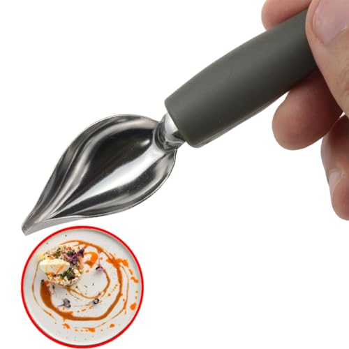 AYLIFU 2 PCS Drawing Decorating Spoon Set 6 PCS Candy Dipping Tools Stainless Steel Chocolate Dipping Tool Set for Decorating Plates Cakes Coffee