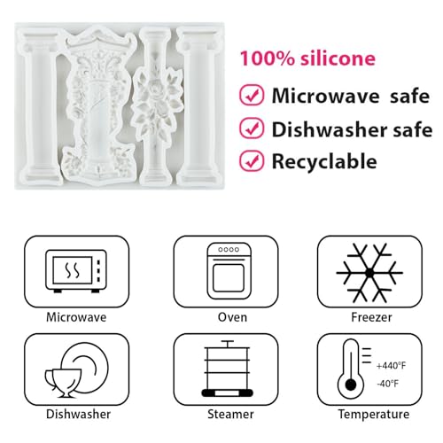 European Roman Column Silicone Mold Baroque Pillars Fondant Molds - color: Style C