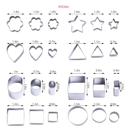 24 PCS Mini Cookie Cutters Set with Box