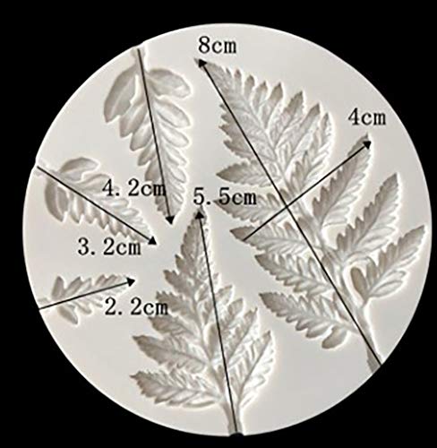 2 Piece Leaf Fondant Silicone Mold, Fern Mold 3D Mini Maple Shaped Leaves DIY Cake Mold Cupcake Decoration, Gum Paste Fondant Mold Cake Border Cupcake Silicone Lace Mat Mold