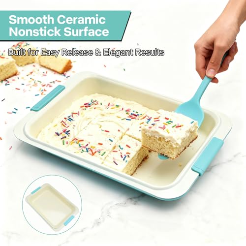 9x13 Baking Pan with Lid, Aluminized Steel, Silicone Handles