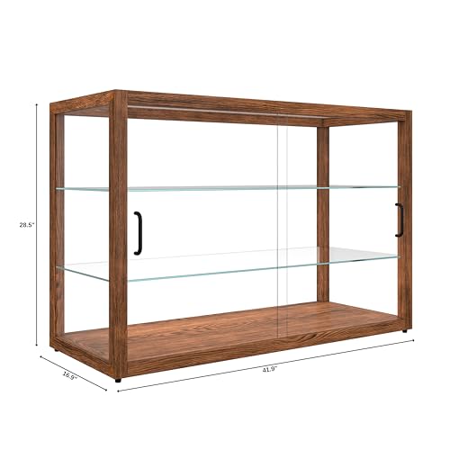 KoolMore 42 in. Horizontal Dark Wood Countertop Dry Bakery Display Case, Large Bread, Pastry and Dessert Display with Tempered Glass - color: Dark Wood, size: 42 in.