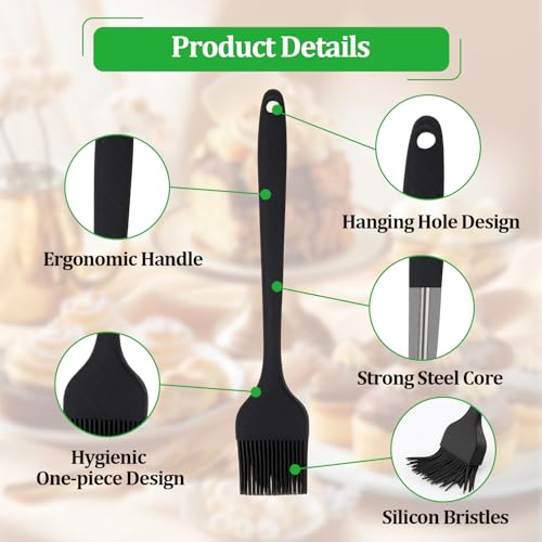 4 PCS Silicone Basting Pastry Brush,Heat Resistant Cooking Brush for Oil Butter Sauce,Premium Cooking Brush for Sauce Marinade Meat Glazing - size: 4 PCS