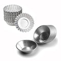 30 Pieces Egg Tart Molds Reusable Non-Stick Mini Pie Tins Aluminium