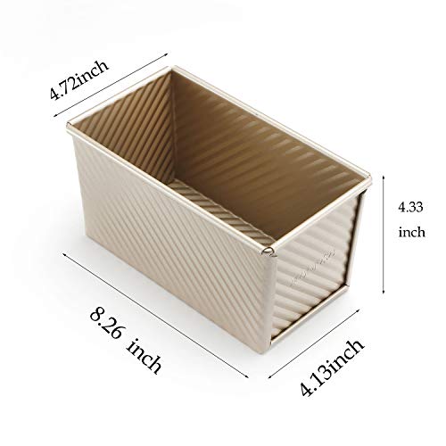 Monfish Pullman Loaf Pan w Lid 1lb, 8.5x4.75x4.5 - size: 8.5x4.75x4.5