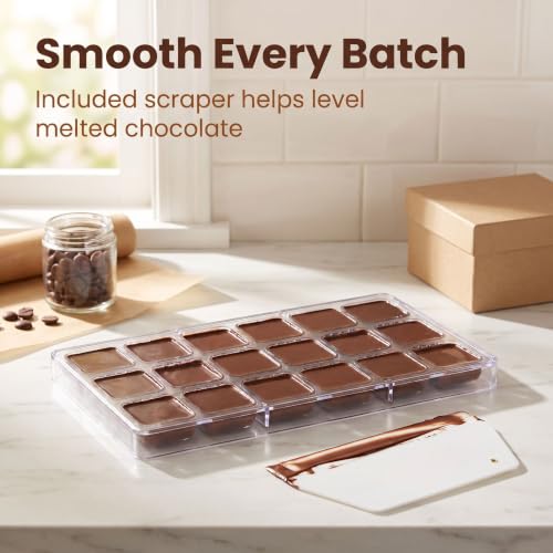 24 Grid Chocolate Candy Mold PC Polycarbonate Chocolate Making Mould with Scraper (Cylindrical Corrugated Shape) - color: Cylindrical Corrugated Shape