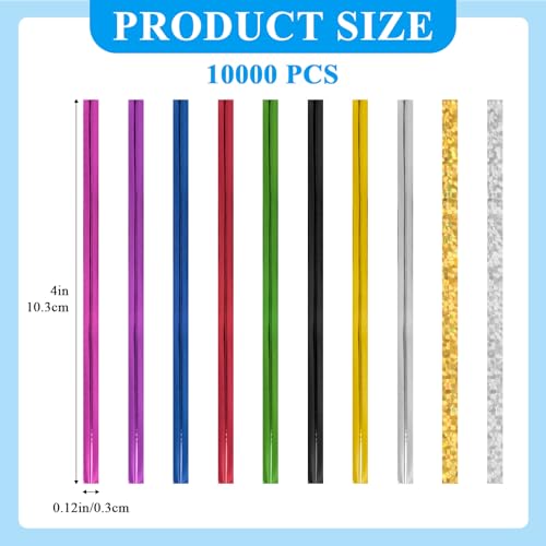 Supkiir 10000 Pcs Metallic Twist Ties for Plastic Bags, 10 Colors Reusable Twist Ties, 4-inch Bread Tie for Plastic Bags, Party Gift Bag, Pastry Bag, Bread Cookies Candy Snacks and Baked Bags