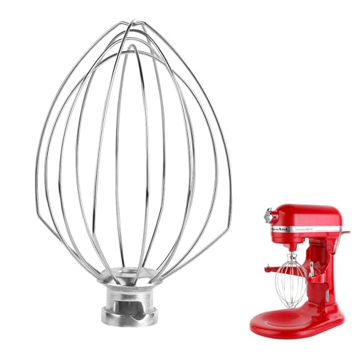 XINBOOG 6 Wire Whisk Attachments Compatible with KitchenAid 5Plus-6QT Mixer - size: Wire Whip