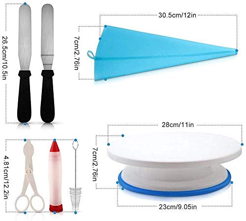 Cake Decorating Supplies180 Set,Steel Piping Frosting Tips For Beginners With Cake Turntable Icing SpatulaCake Spatula,baking tools and accessories for cakes Cake Spinner for decorating - color: 181PC