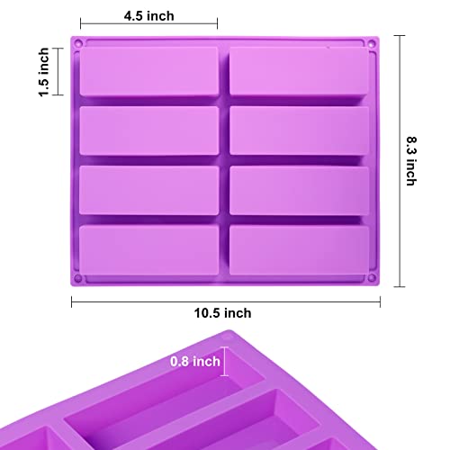 3 Pack Granola Bar Mold Silicone Mold,8 Cavity Rectangle Energy,Cereal Bar Molds for Ganache, Chocolate Bar, Truffles, Cheesecake