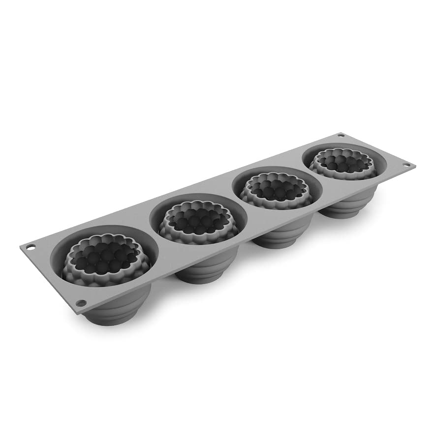 DINARA KASKO Mini Pearls silicone mold for Baking. Geometric 3D silicone mold for cake or mousse, 4pcs. by world famous pastry chef