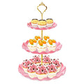 BACUTHY 3 Tier Cupcake Stand Holder, Plastic Cup Cake Tower Stand, Pink - color: Pink