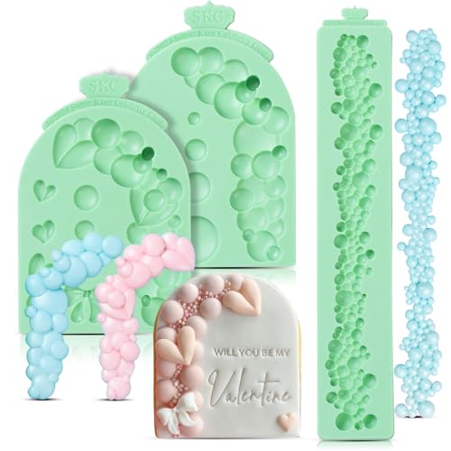 KALAIEN 3 PCS Pearl Bubbles Ball Fondant Molds, Pearl Borders Silicone Mold - color: Arch