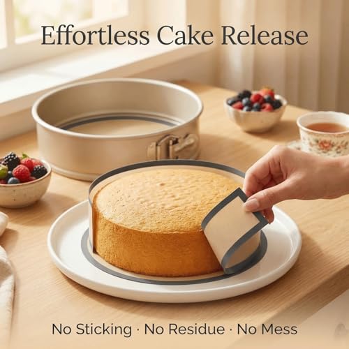 Silicone Baking Mat Set with Bottom and Side Liner, Nonstick Cheesecake Pan Liner, Reusable Leakproof Cake Pan Liner, Dishwasher Safe and Easy to Clean – Gray (9 inches)