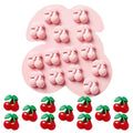 14 Cavity Cherry Silicone Mold for Chocolate and Candy, Fruit Design - color: Pink-XY036