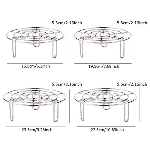 Steam Rack, Heavy Duty Steaming Rack Stand, Stainless Steel Round Steamer Cooling Rack Trivet, Pot Steamer Insert Food Stand, Steaming Cookware Accessories(Size:27.5cm/10.83in) - size: 27.5cm/10.83in