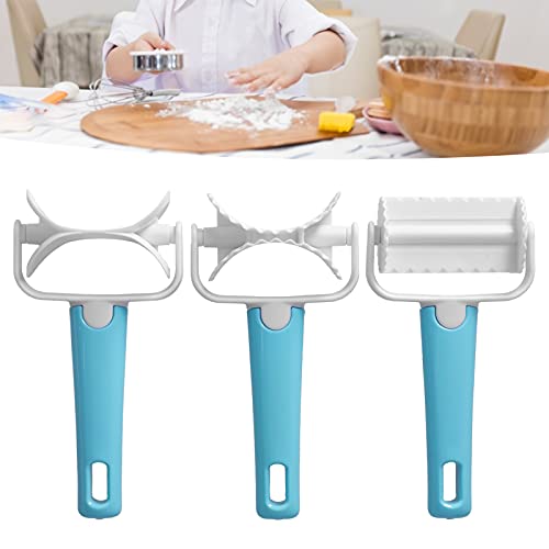 3Pcs Rolling Pastry Cutter set|Round Roller Fondant Slicer|DIY Dough Cutter Roller Baking Accessory for Wonton Biscuit Cookies Dumpling Cake Making cookie cutter