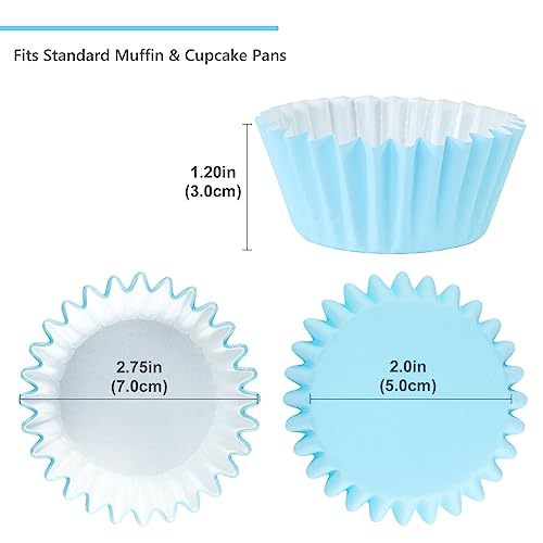 Caperci Heavy Duty Blue Cupcake Liners Standard Muffin Baking Cups 150pcs - color: Light Blue