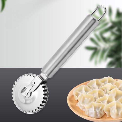 Stainless Steel Pastries Crimper Ravioli Cutter with Ergonomic Handle for Dough and Pastries Cutting Sealing Home Baking