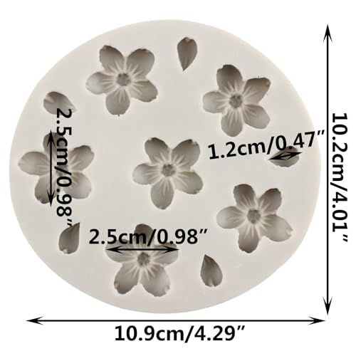 Flower Fondant Molds Plum Cherry Blossom Silicone Mold - color: Style G