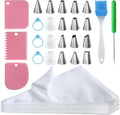 firstake Piping Bags and Tips Set, 100pcs 12 Inch Icing Bags with 14 Tips - size: 12In pastry bags with tips