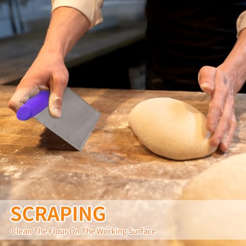 Bench Scraper & Dough Cutter, Pastry Tool for Baking, Purple - color: Purple