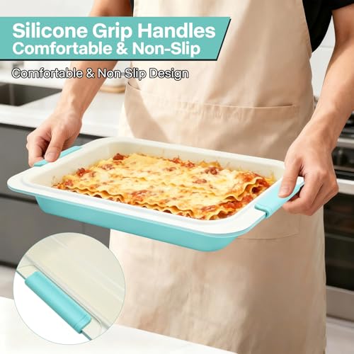 9x13 Baking Pan with Lid, Aluminized Steel, Silicone Handles