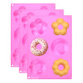 3 Pack Silicone Donut Pan for Baking,Non-Stick Doughnut Pan with 6 Indentations，Dishwasher Safe, Heat Resistant and Microwave Safe