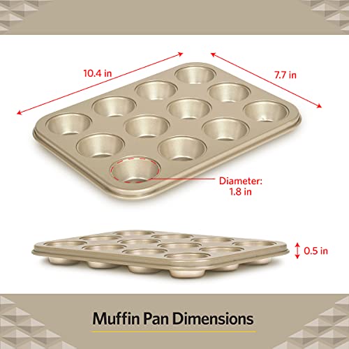 Glad Mini Muffin Pan Nonstick - Heavy Duty Metal Cupcake Tin with Small Baking Cups, Mini 12-Cup (Pack of 6) - size: Mini 12-Cup (Pack of 6)