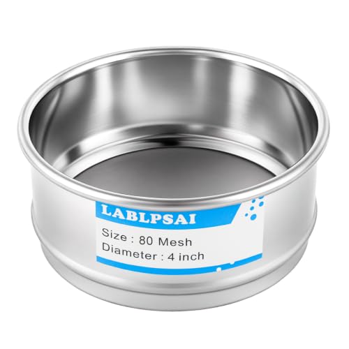 80 Mesh Lab Sieves 4" Diameter 304 Stainless Steel Wire Cloth Test Sieve for Industrial Laboratory Home - size: 80 mesh