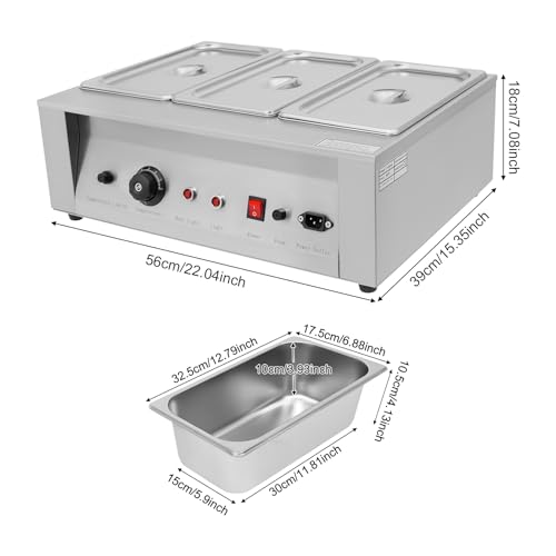 3 Tanks Commercial Chocolate Melting Machine 300W 26.46lbs Stainless Steel Electric Chocolate Tempering Machine Chocolate Warmer Melting Pot w/ 77-185°F Temp Control for Butter Cheese Cream - size: 3 Tanks, 300W
