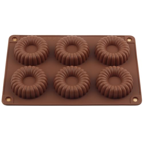 6 Cavity Donut Silicone Chocolate Molds - color: Style E