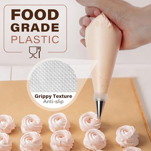 LotFancy 500Pcs Piping Bags 10 Inch, Tipless Piping Bags for Royal Icing - size: 10 Inch (Pack of 500)