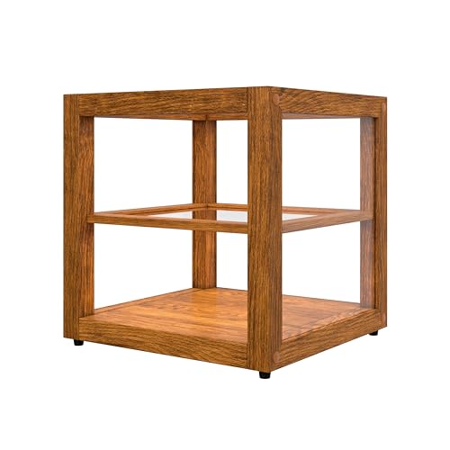 KoolMore 15 in. Light Wood Countertop Open Back Dry Bakery Display Case, Pastry, Cake and Bread Display with Tempered Glass