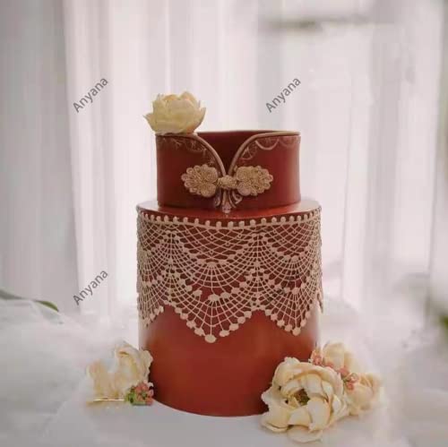 Sugar Tassel Jewel Pearl Dangle fondant scallop impression lace mat