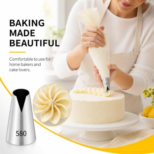 3 Pcs #580 V-Shaped Piping Tips,Stainless steel