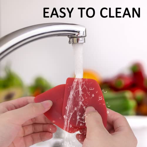 Azureblue Pan Scraper Dish Scraper Food Scraper Tool Plastic Pot Scraper Kitchen Scraper Grease Scraper Cast Iron Skillet Pan Scraper Tool for Cleaning (3 Pcs, Red) - style: Flat Scraper, Red