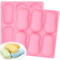 SJ Classic Soap Mold Set, 2-Pack 6-Cavity Silicone Soap Molds - color: Pink / Classic Oval