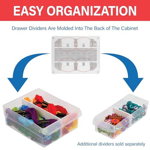 Akro-Mils 24-Drawer Plastic Storage Cabinet, 20"W x 6"D x 16"H, Yellow - color: Yellow, size: 24 Drawer, style: 1 Pack