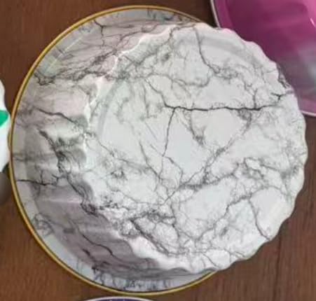 50Pcs Mini Aluminum Foil Cupcake,5oz White Marble Baking Cups with Lids - color: White Marble