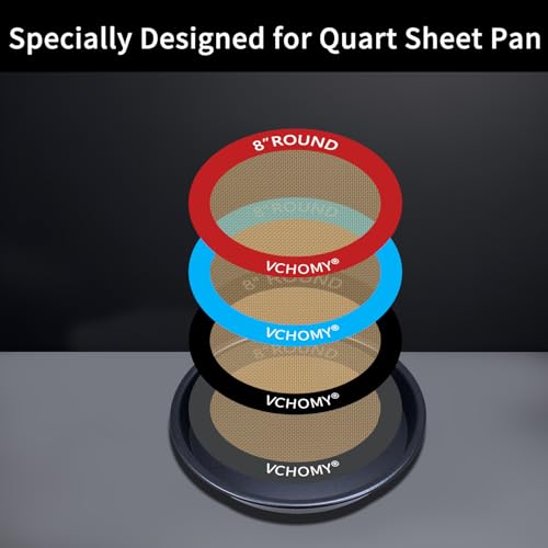 Silicone Baking Mats, Set of 4, Round dia 8 Inch, Non Stick, BPA Free, Baking Sheet Pan Liner for Cake,Pizza,Cookies,Macaron,Bread,Pastry,Toaster (Multi Colors, Round-dia 8 inch) - color: Multi Colors