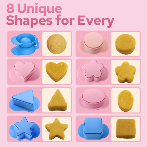 8 Pcs Cake Pop Mold Set with 8.2-inch Tray,Cake Pop Cutter - color: Multi-Shape(Pink&Blue)