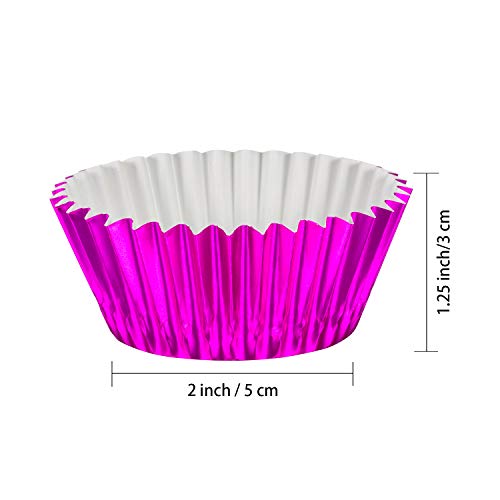 Sumind 200 Pieces Foil Cupcake Liners Metallic Standard Size 2 Inch Baking