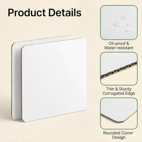 12PCS Square Cake Boards,11.8 x 11.8 Inch White Greaseproof Cardboard, Disposable Half Sheet Cake Board Trays for Sheet Cakes, Pastries, Bakery and Catering - size: Square Cake Boards-12PCS