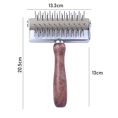 Stainless Steel Pizza Dough Docker Roller Pastry Docker Wheel Rolling Pin for Homemade Baking Cake Crackers Pie Hole Maker